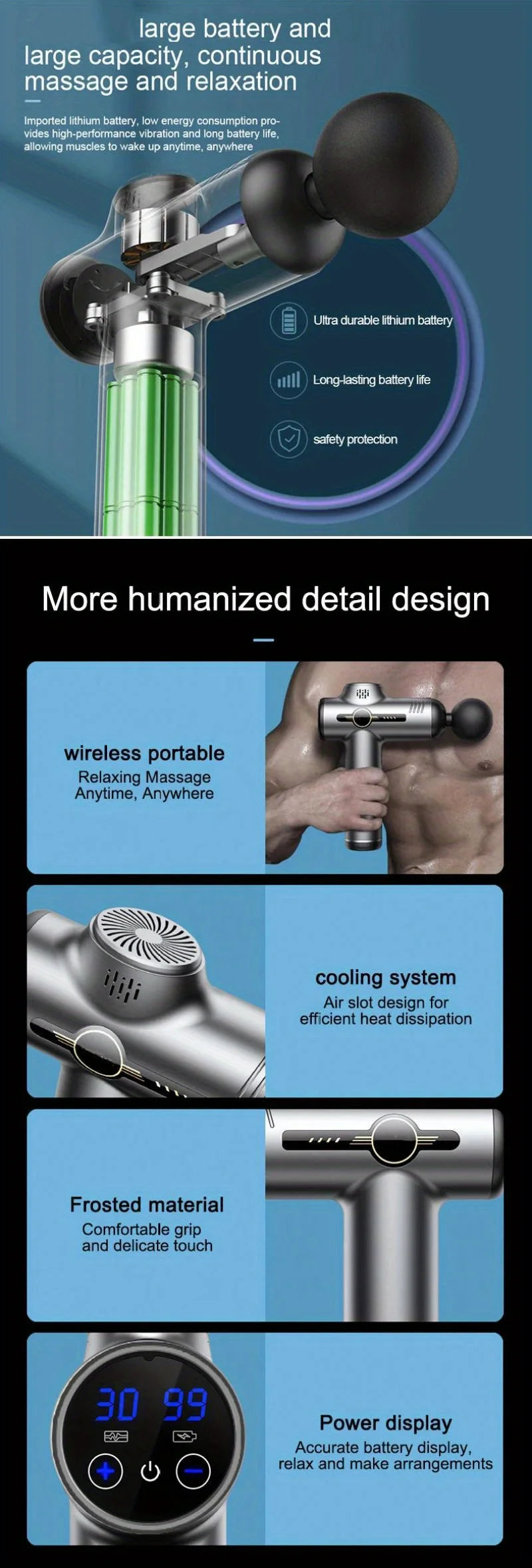 Portable Deep Relief Fascia Massage Gun for recovery