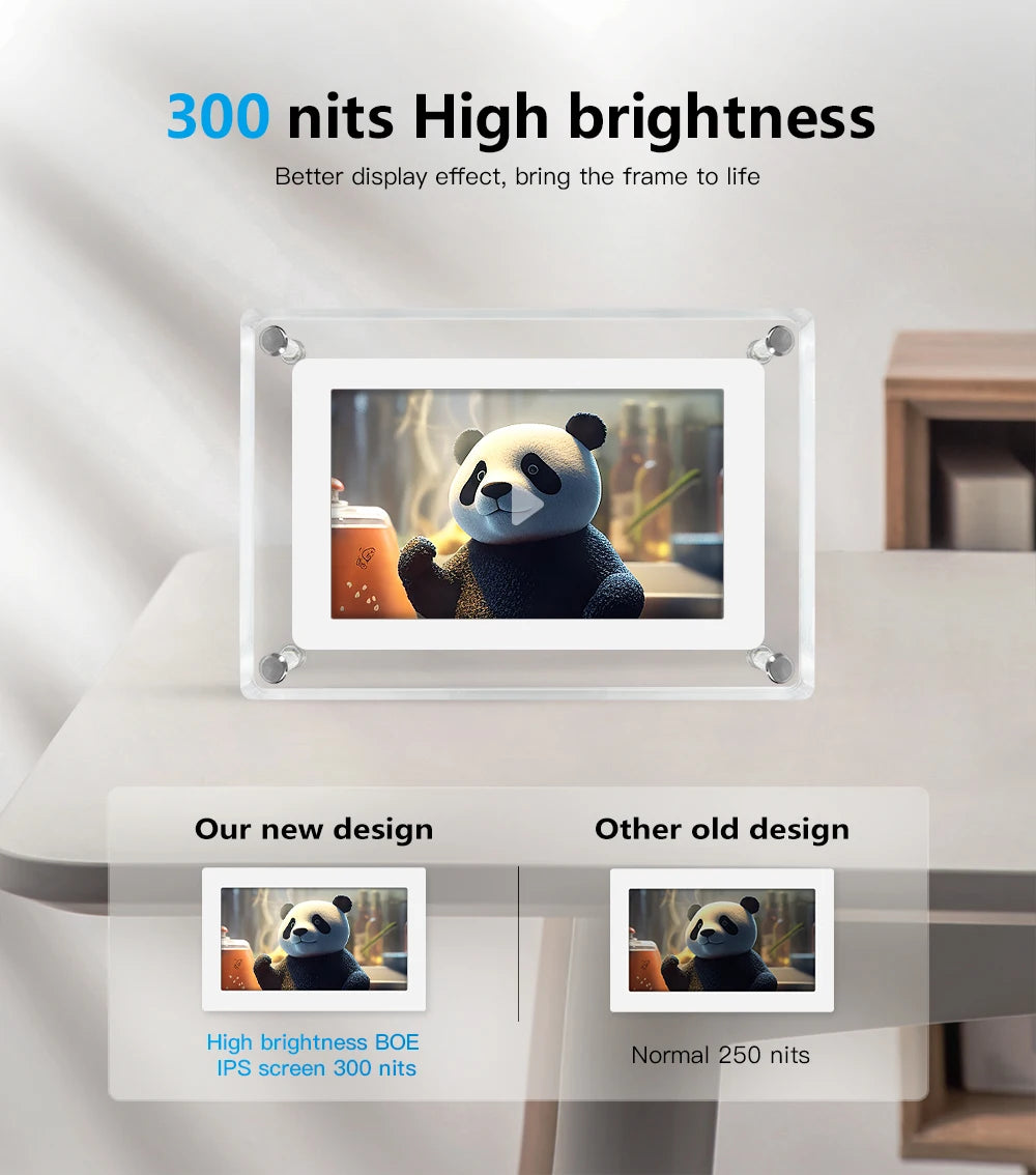 Portable Acrylic Digital Photo Frame 5 Inch for photos