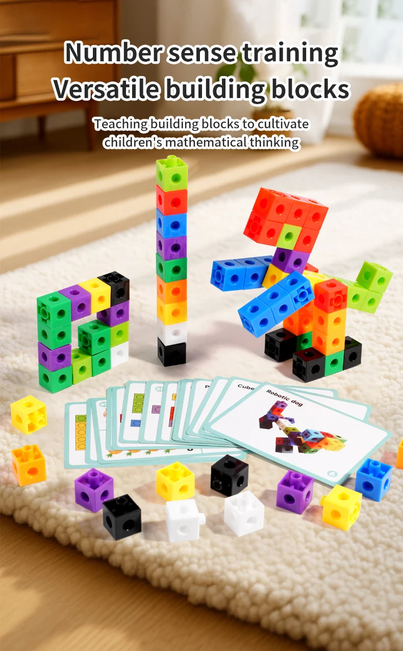 Children playing with Rainbow Magic Cube Building Blocks