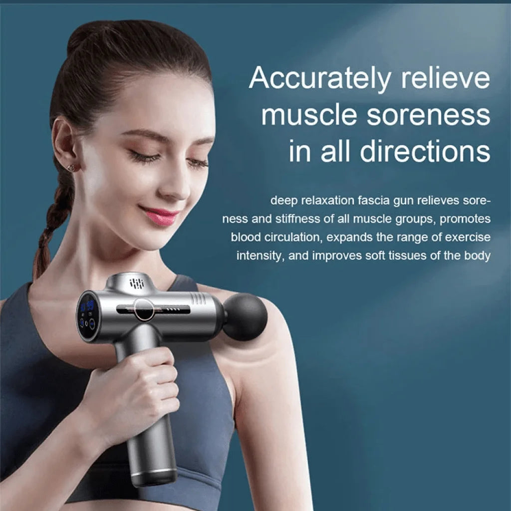 Deep Relief Fascia Massage Gun with attachments
